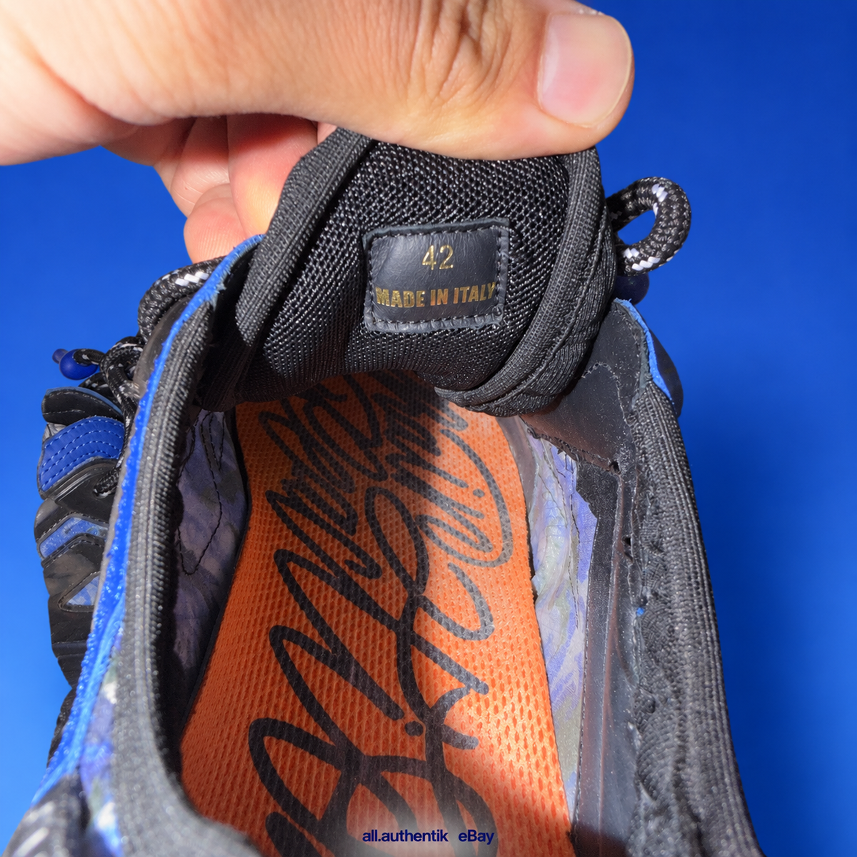 Versace Chain Reaction Sneakers Black Blue Camo EU 42 Men's - image 3