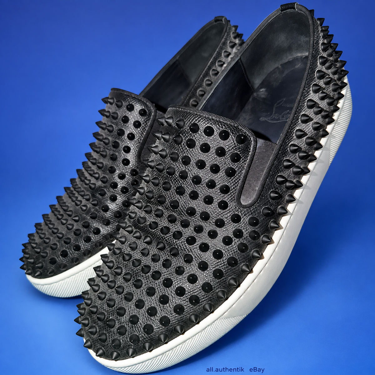 Christian Louboutin Roller Boat Spikes Black EU 44 - image 1