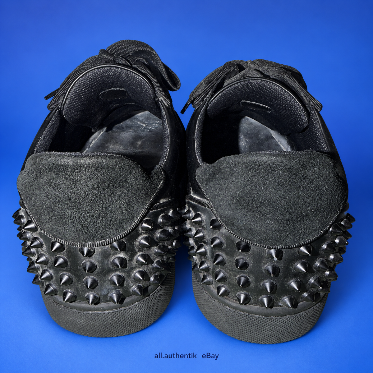 Christian Louboutin Louis Junior Spikes Black Leather EU 44 US 11 - image 3