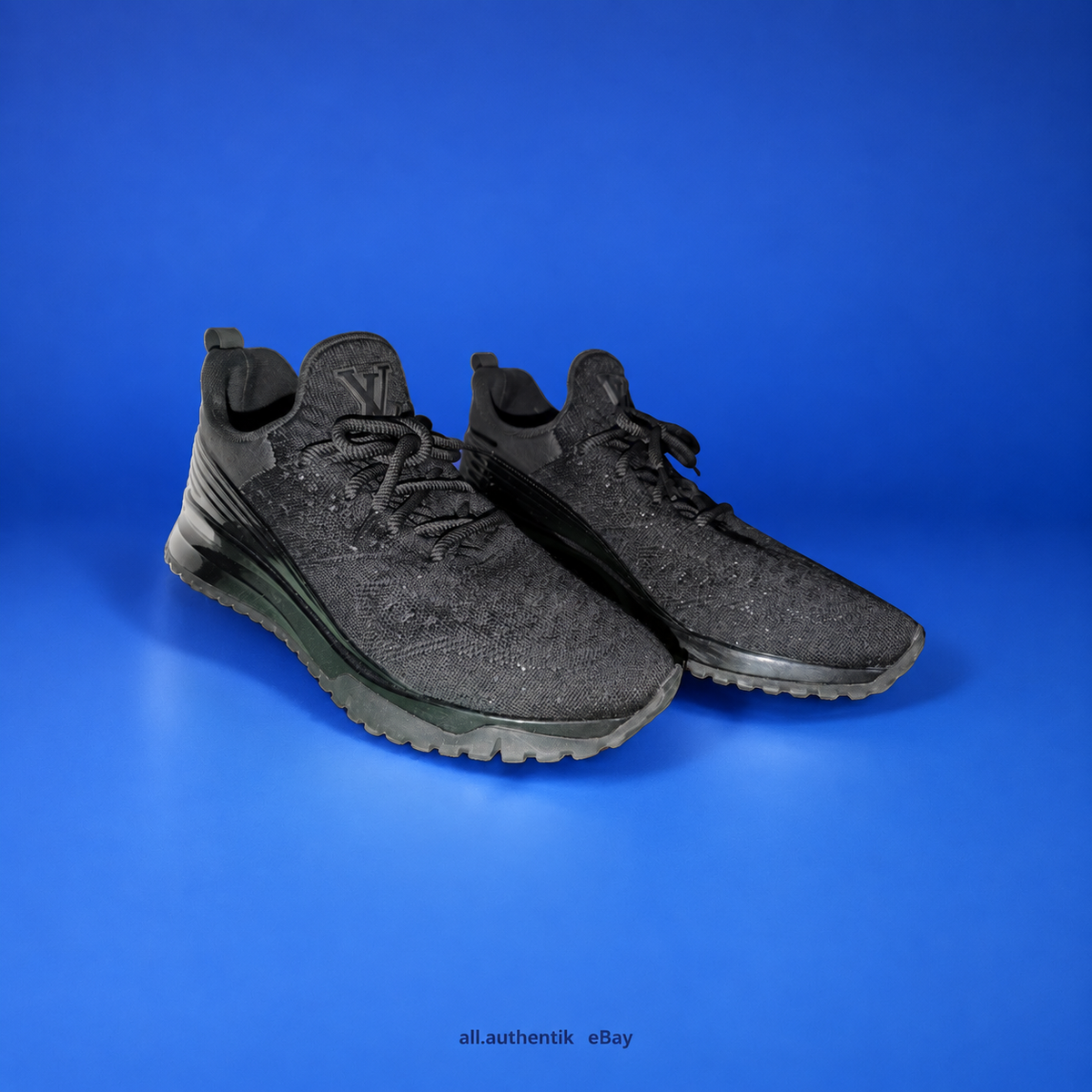 Louis Vuitton VNR Black Knit Sneakers – Size ~43 (Tag Worn) - image 1