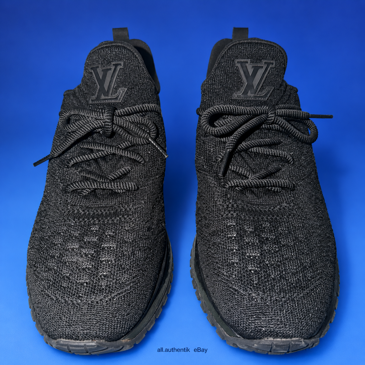 Louis Vuitton VNR Black Knit Sneakers – Size ~43 (Tag Worn) - image 2