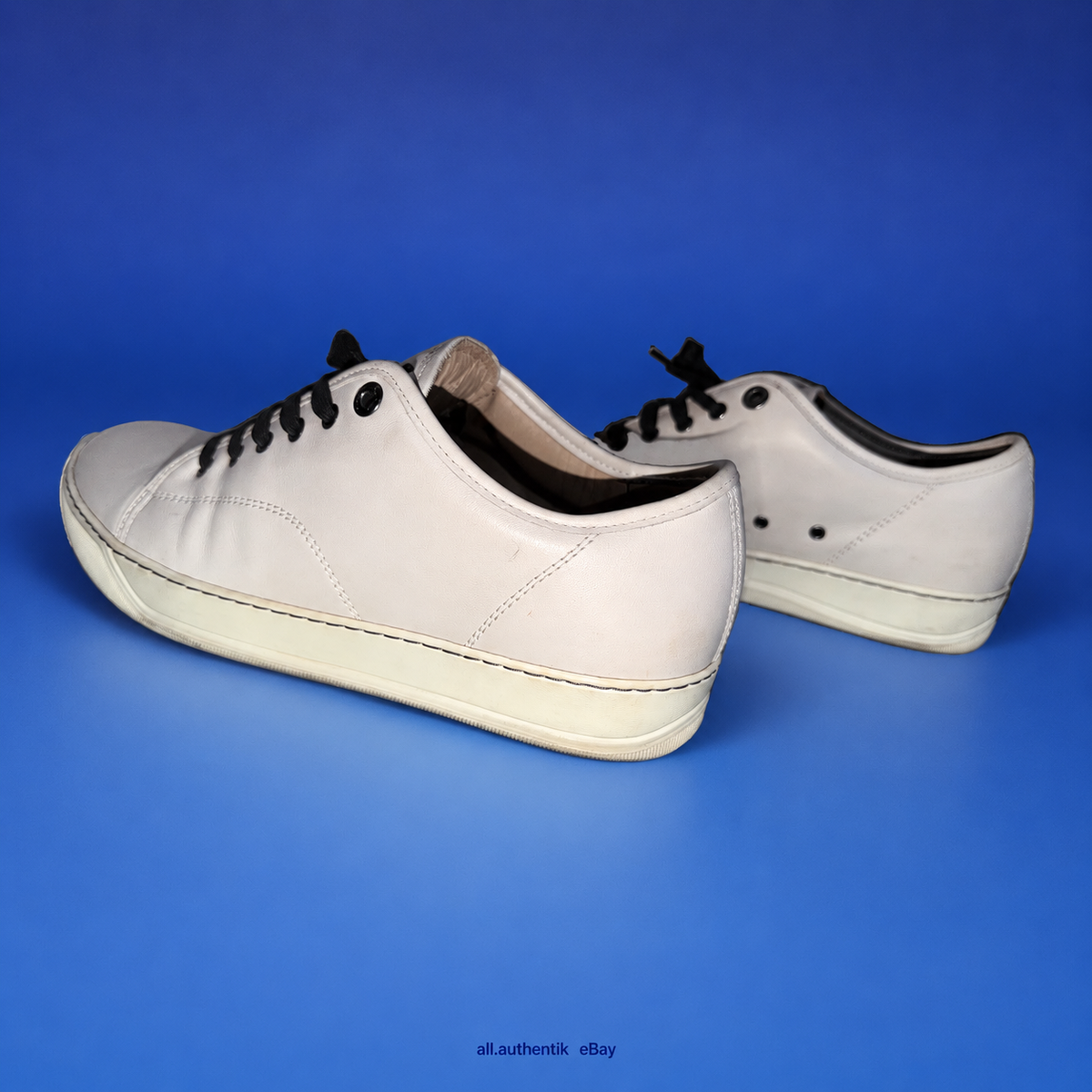 LANVIN White Leather Low-Top Sneakers – Size 8 - image 1