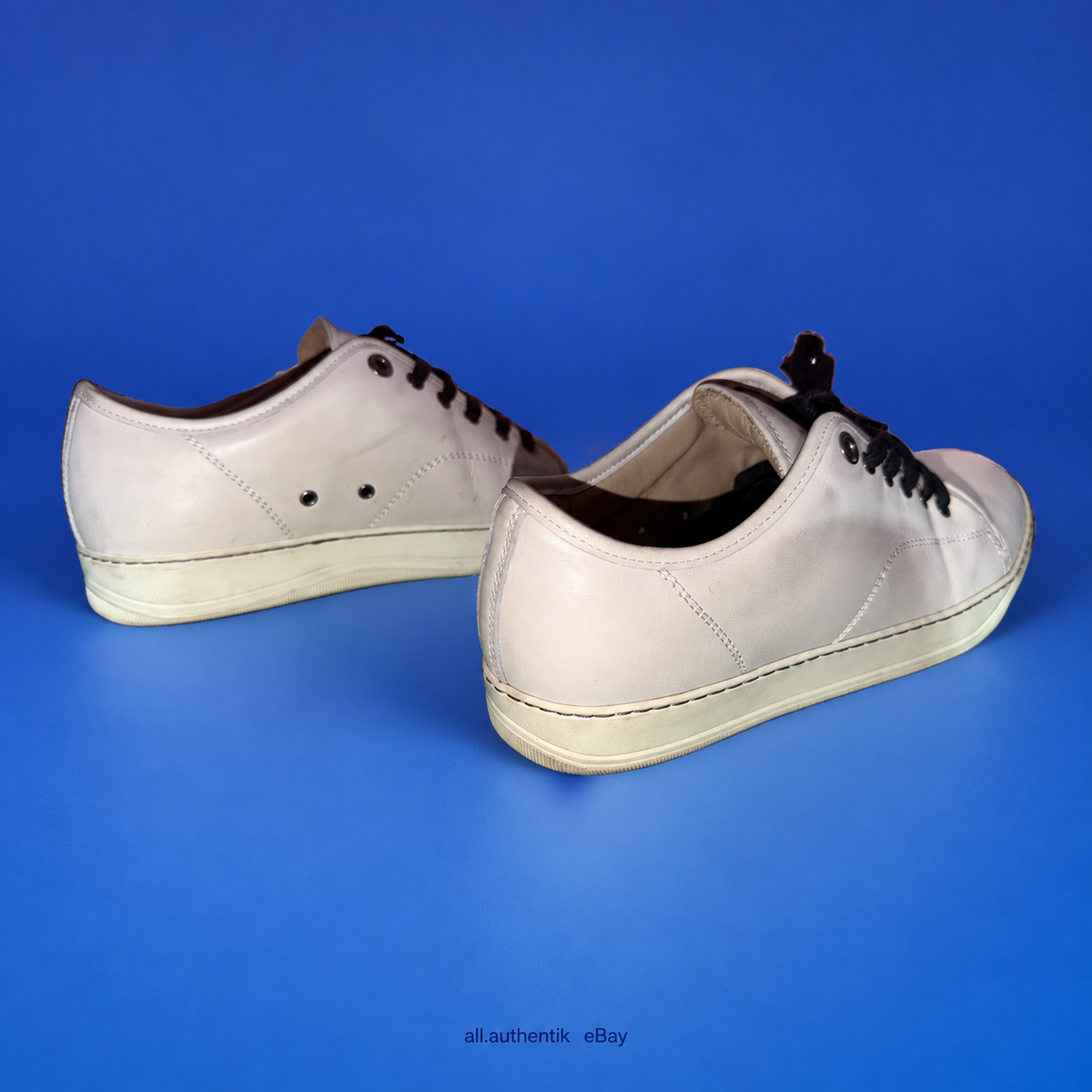 LANVIN White Leather Low-Top Sneakers – Size 8 - image 2