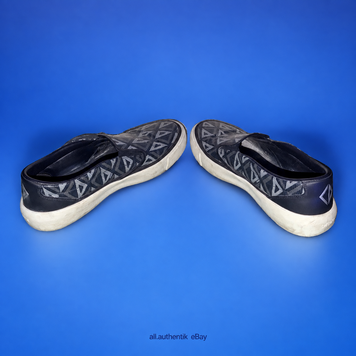 Dior Men's Navy/White Geometric Canvas Slip-On Casual Shoes EU 44 FA0223 - image 1