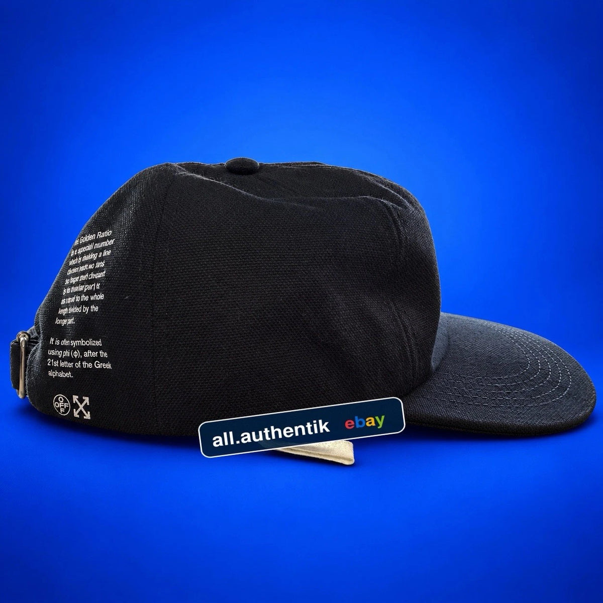 Off-White Virgil Abloh F Building Golden Ratio Black 5 Panel Cap OMLB022 AW20 OS - image 4