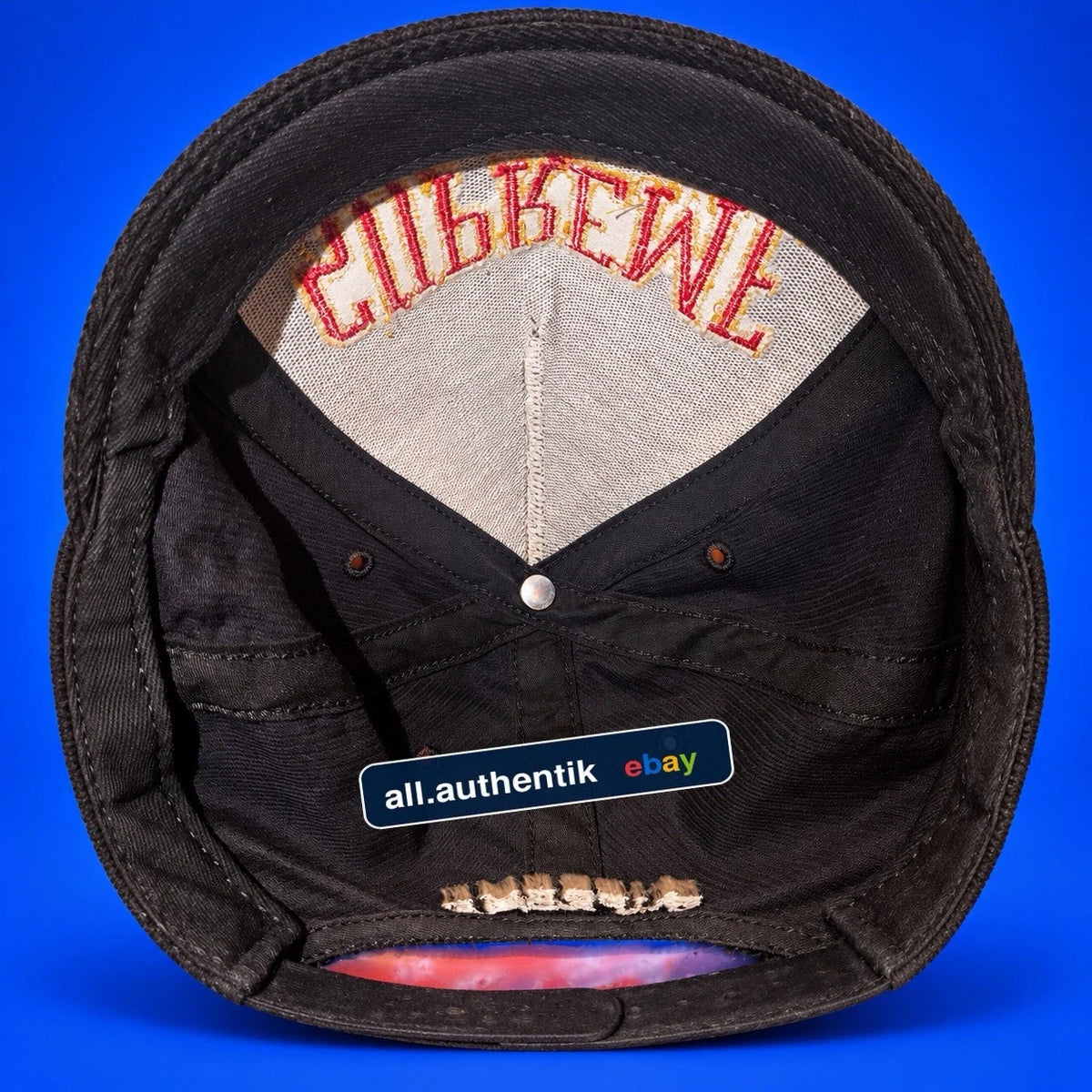 Supreme Metallic Logo Corduroy 5-Panel Hat Black SS19 Snapback One Size - image 4