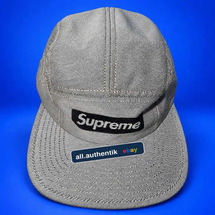 RARE 2018 Supreme Jacquard Box Logo Camp Cap Black SS18H72 Brand New DEADSTOCK
