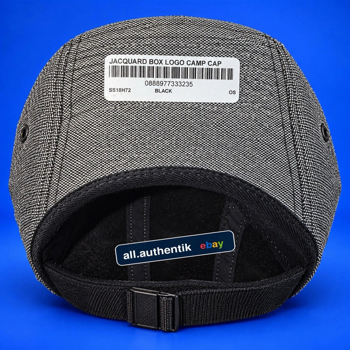 RARE 2018 Supreme Jacquard Box Logo Camp Cap Black SS18H72 Brand New DEADSTOCK - image 4