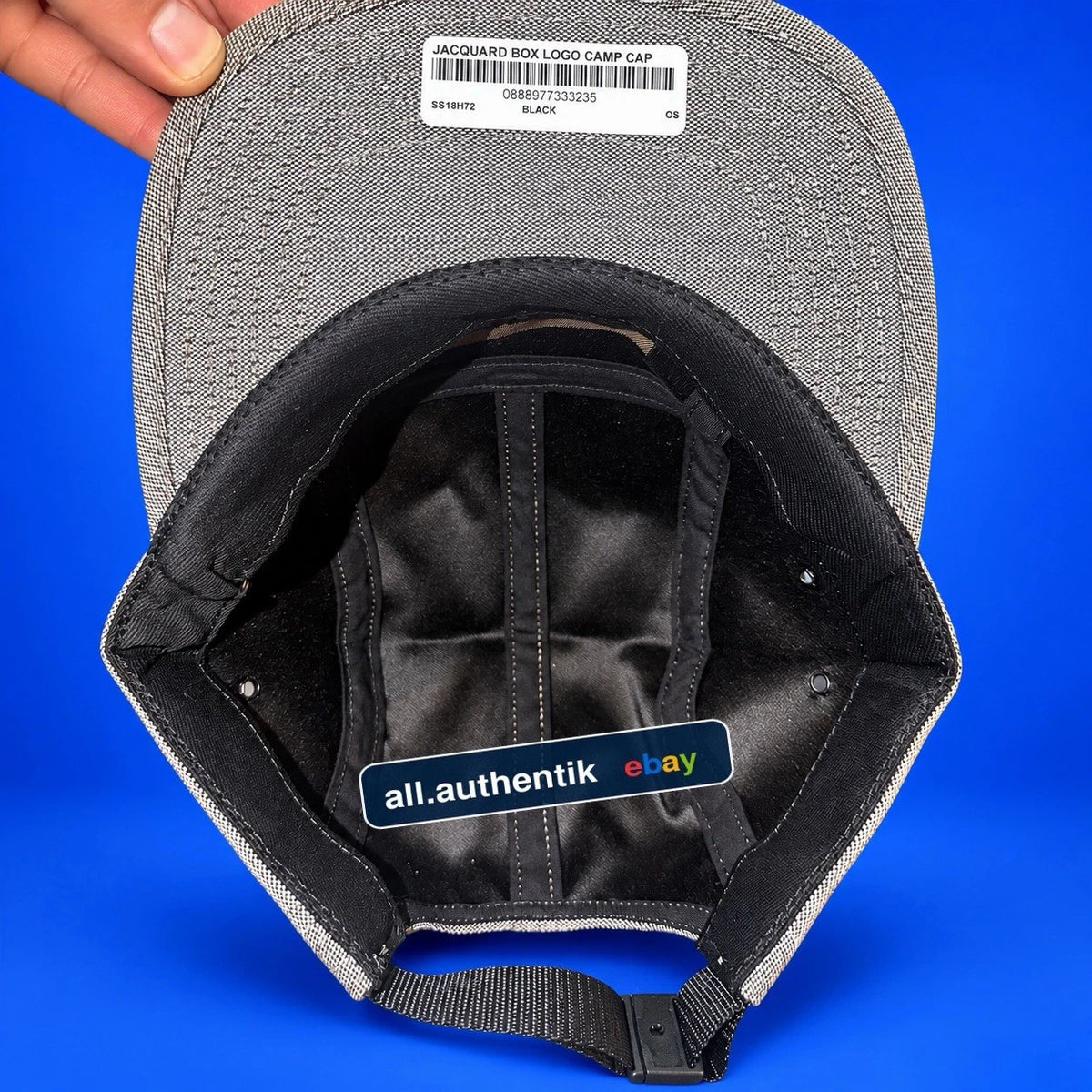 RARE 2018 Supreme Jacquard Box Logo Camp Cap Black SS18H72 Brand New DEADSTOCK - image 5