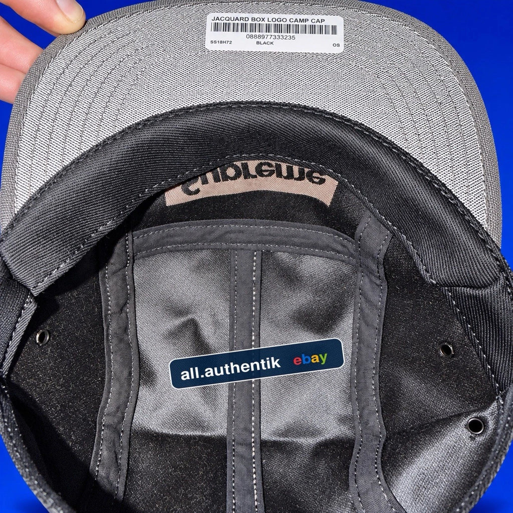 RARE 2018 Supreme Jacquard Box Logo Camp Cap Black SS18H72 Brand New DEADSTOCK - image 6