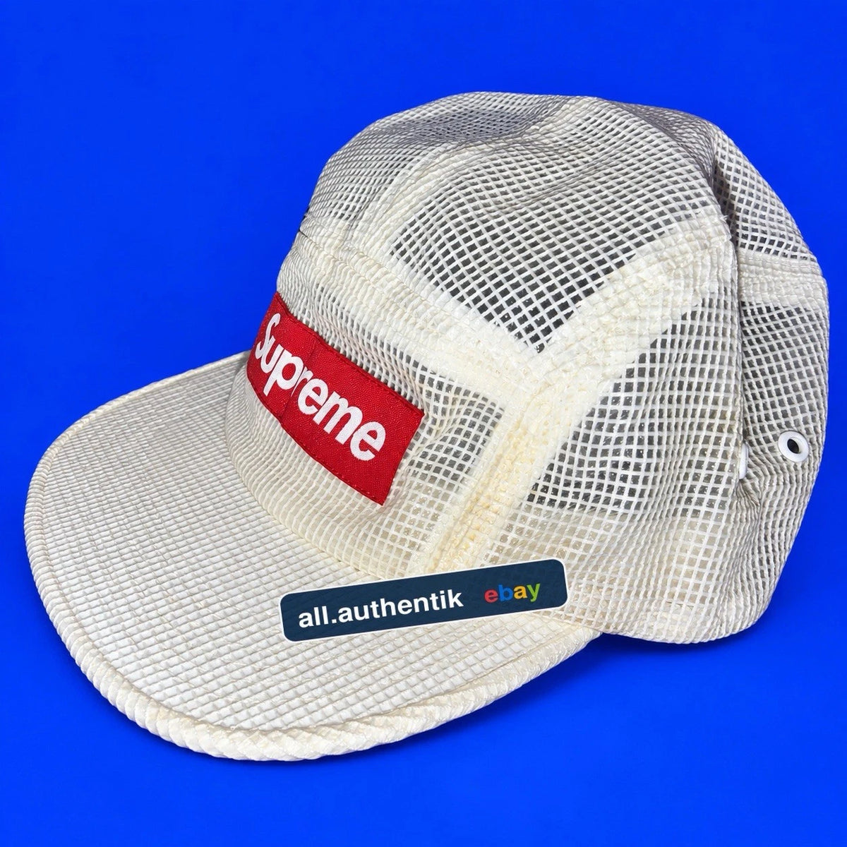 Supreme Front Panel Mesh Camp Cap White SS17 Box Logo 5-Panel RARE 2017 BOX LOGO - image 2