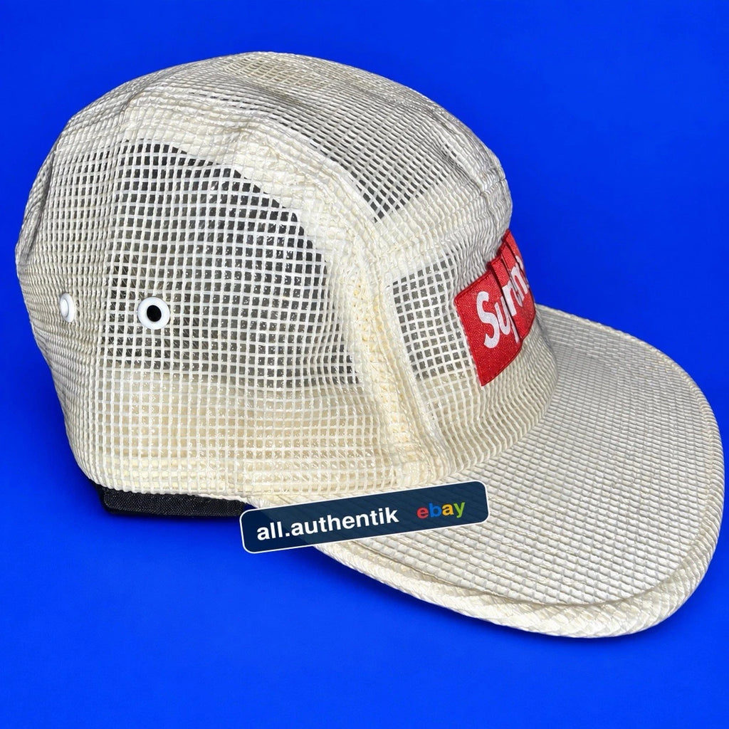 Supreme Front Panel Mesh Camp Cap White SS17 Box Logo 5-Panel RARE 2017 BOX LOGO - image 3