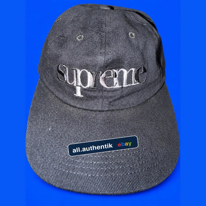 Supreme Overlap 6-Panel Hat Black SS17 Low Profile Snapback Cap RARE 2017 SEASON