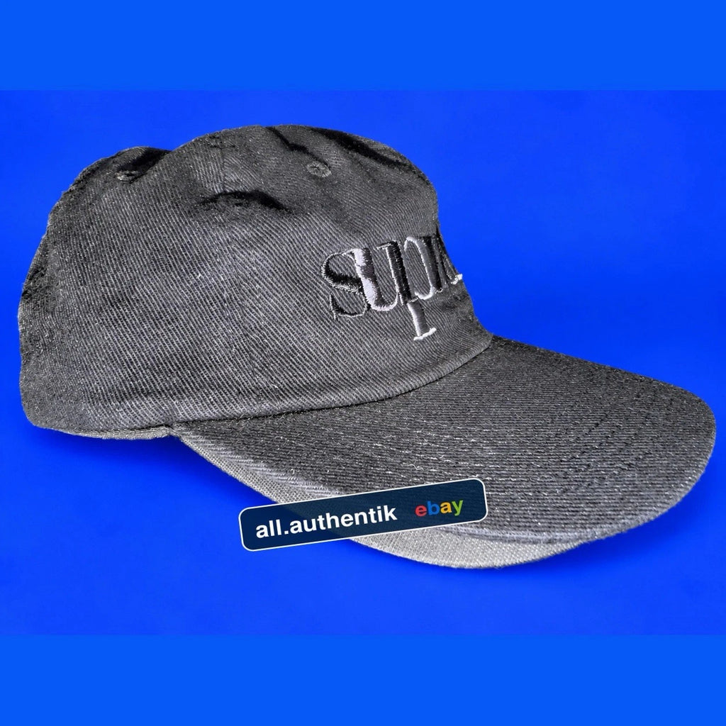 Supreme Overlap 6-Panel Hat Black SS17 Low Profile Snapback Cap RARE 2017 SEASON - image 2