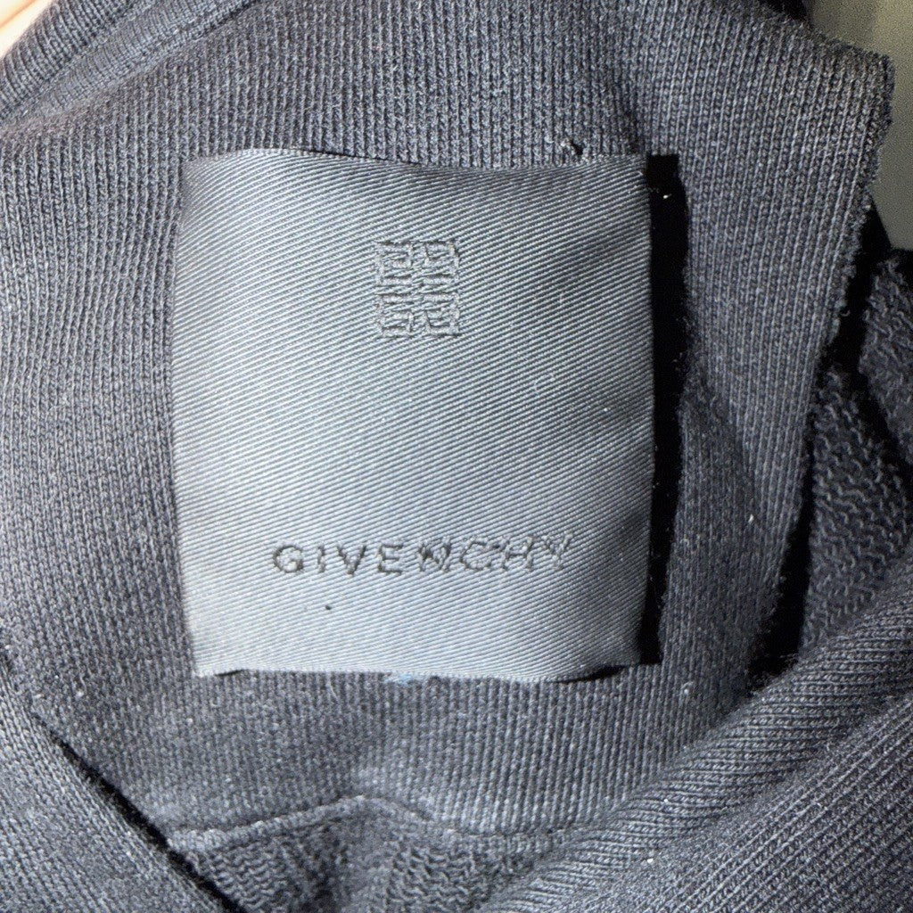 Givenchy Black Pullover Hoodie Logo Patch Cotton Fleece Size M - image 4
