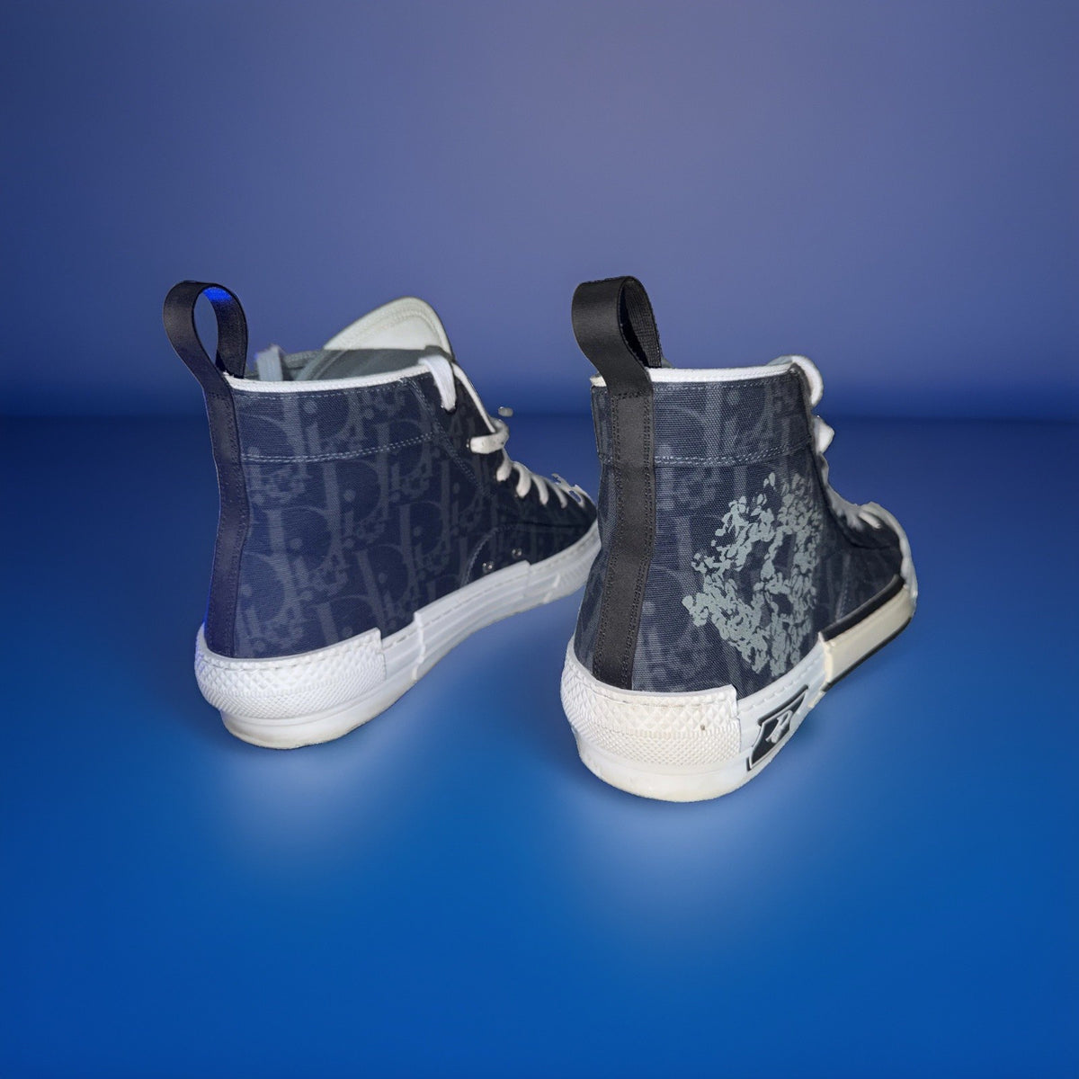 Dior x Denim Tears B23 High Top Blue Oblique Peace Sign Sneakers EU 43 US 10 - image 2