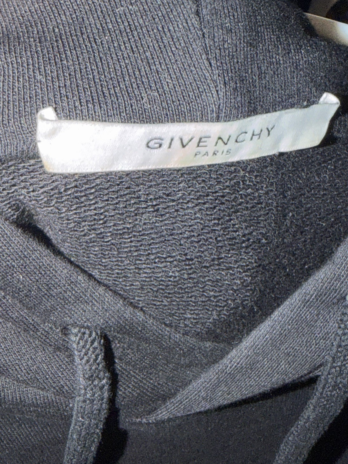 Givenchy Black Pullover Hoodie Logo Embroidery Size S runs big fits Medium - image 3