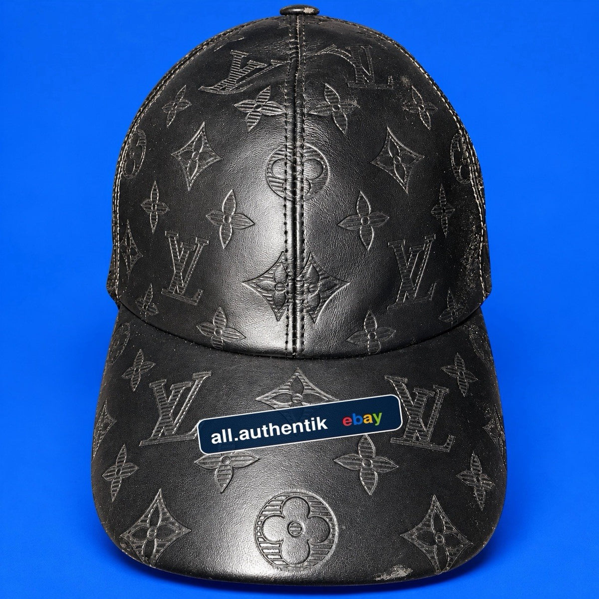 Louis Vuitton LV Monogram Shadow Leather Baseball Cap Black Size L 60 M76581 - image 1