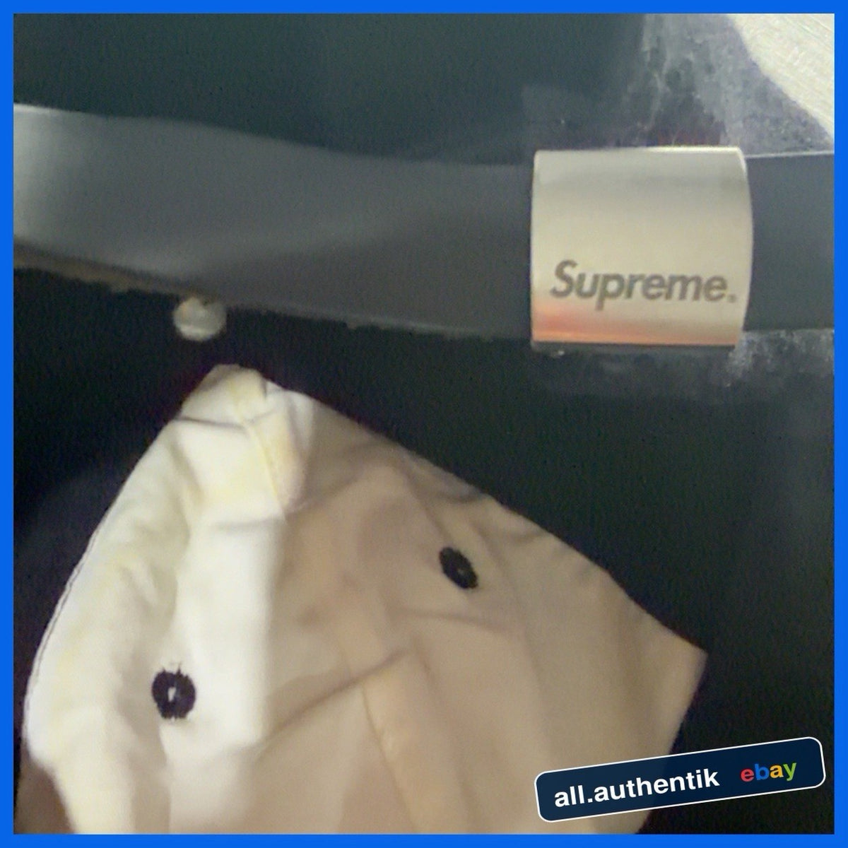 Supreme Black Logo Baseball Cap Hat Adjustable Strap One Size Men's - image 3