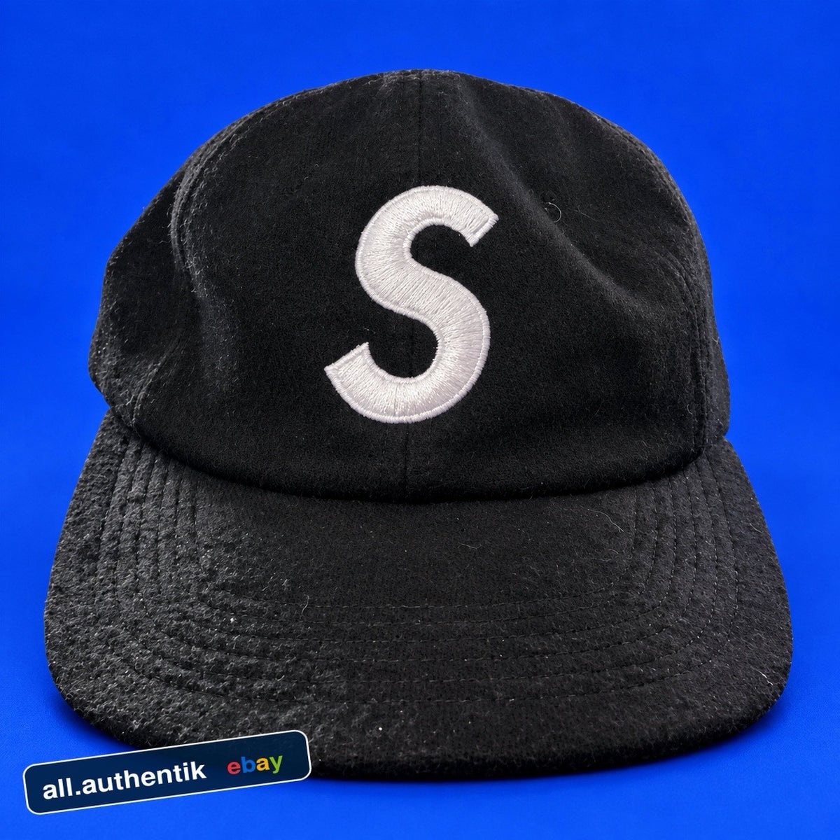 Supreme Black Logo Baseball Cap Hat Adjustable Strap One Size Men's - image 1