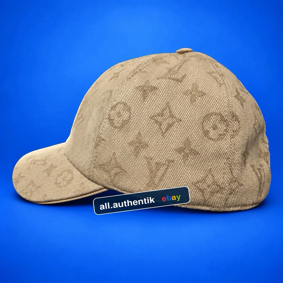Louis Vuitton LV Monogram Jacquard Denim Baseball Cap Sandy Beige Size L M7582L - image 2