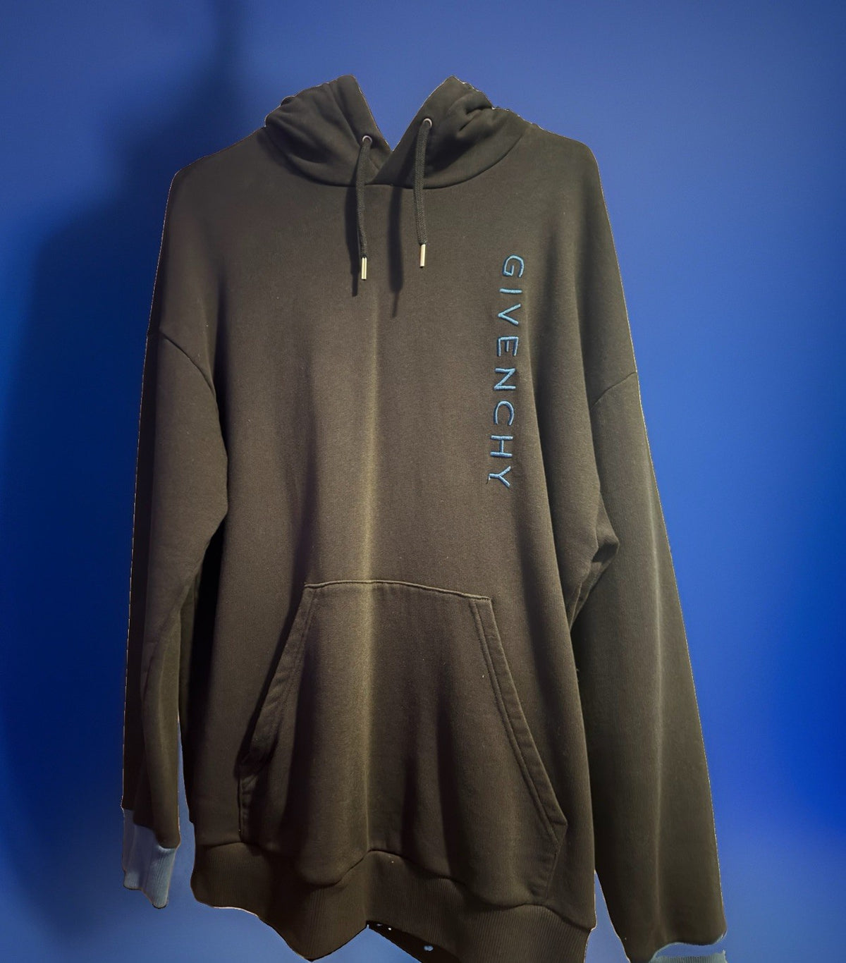 Givenchy Black Pullover Hoodie Logo Embroidery Size S runs big fits Medium - image 1