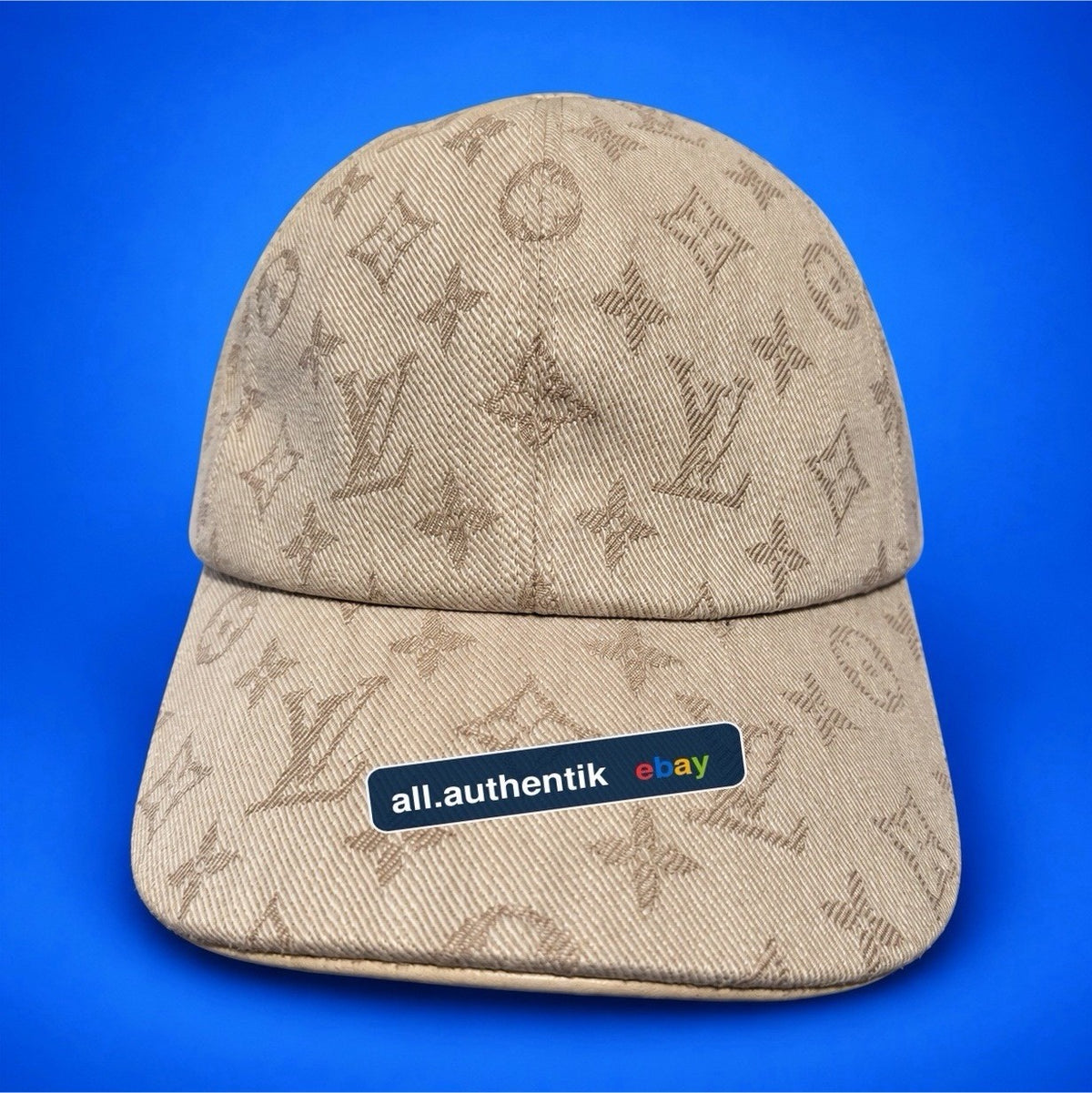 Louis Vuitton LV Monogram Jacquard Denim Baseball Cap Sandy Beige Size L M7582L - image 1