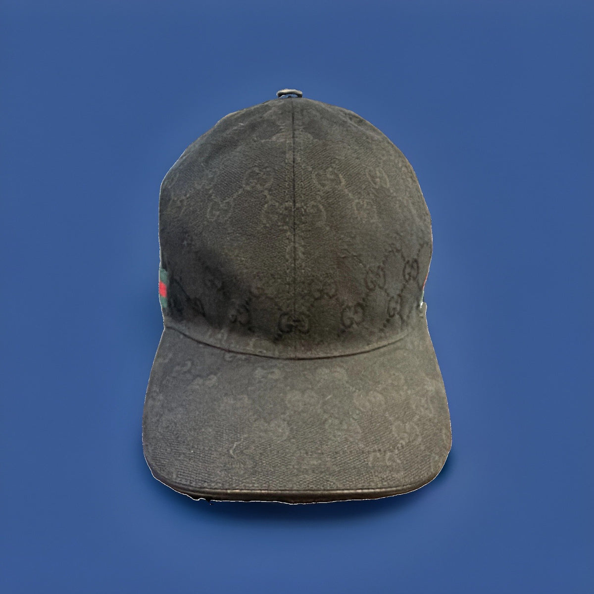 Gucci GG Monogram Web Stripe Baseball Cap Hat Black Men’s Size XXL 61 cm - image 1