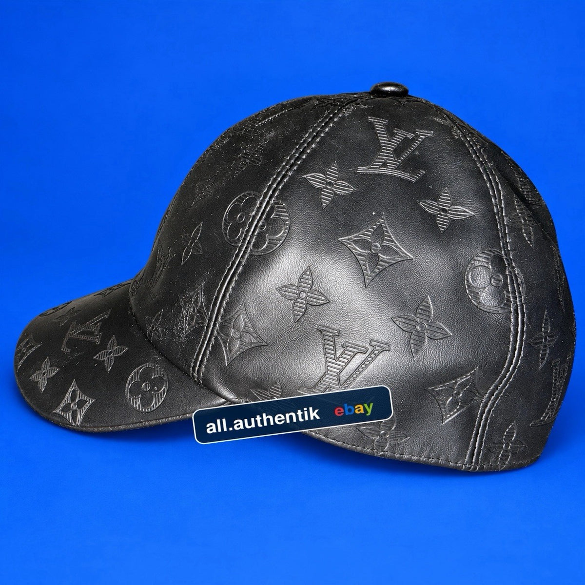 Louis Vuitton LV Monogram Shadow Leather Baseball Cap Black Size L 60 M76581 - image 2