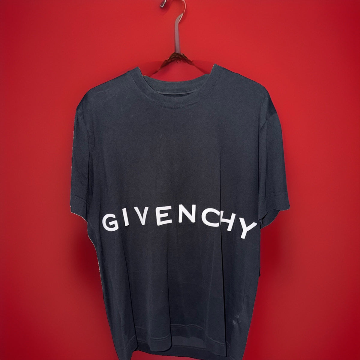 Givenchy Black White Arched Logo Cotton T-Shirt Size L - image 1